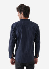 navy pinstripe shirt