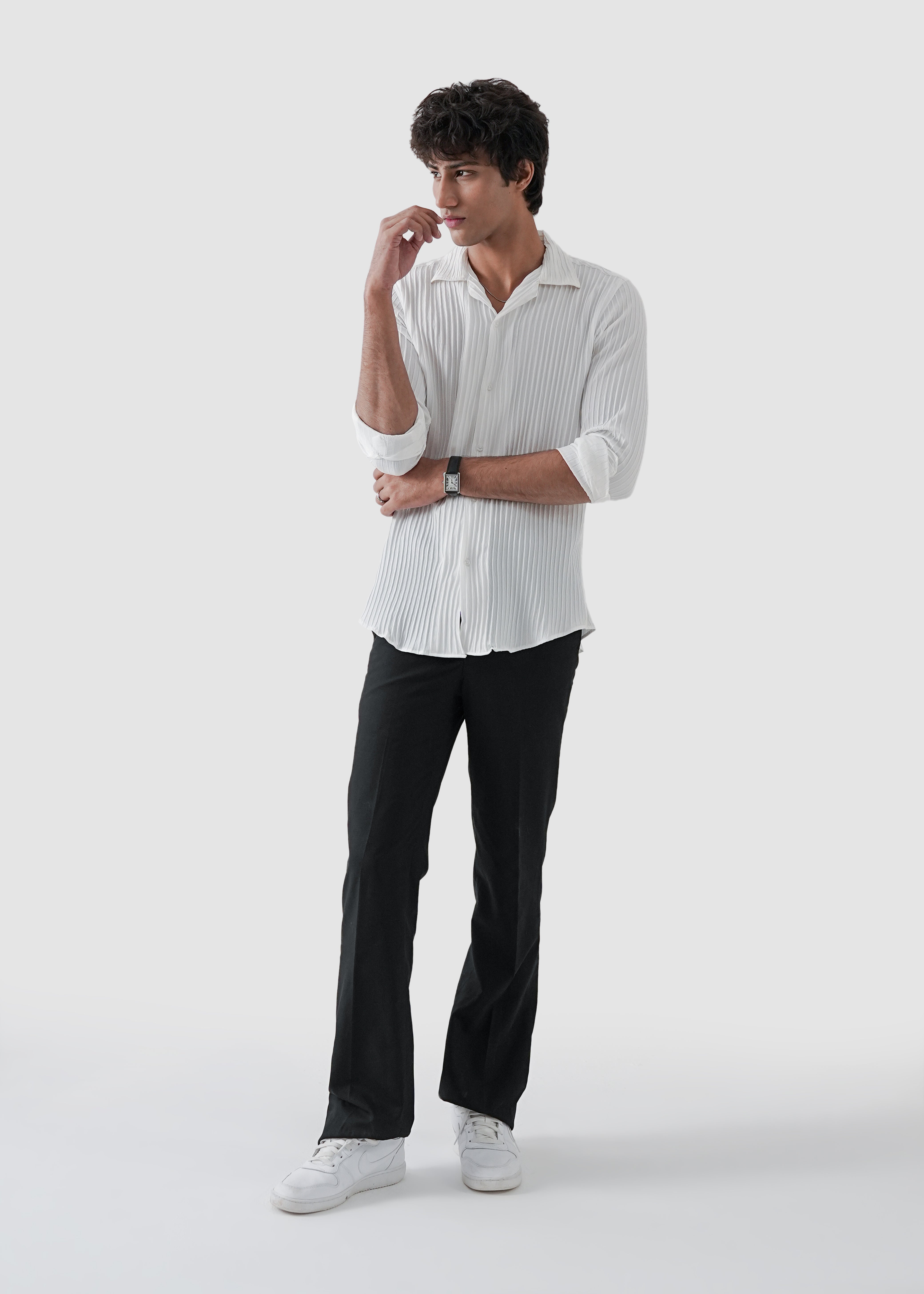 clear white texture shirt