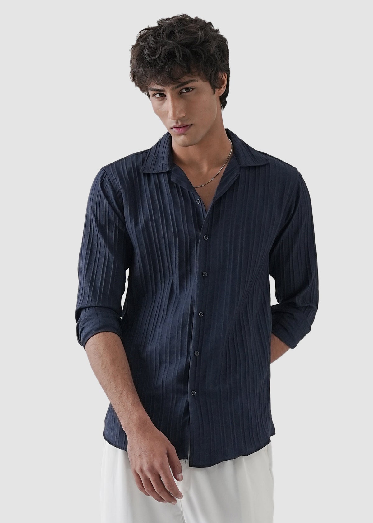 baritone blue texture shirt