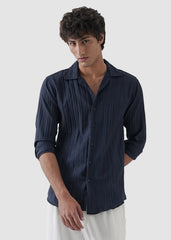 baritone blue texture shirt