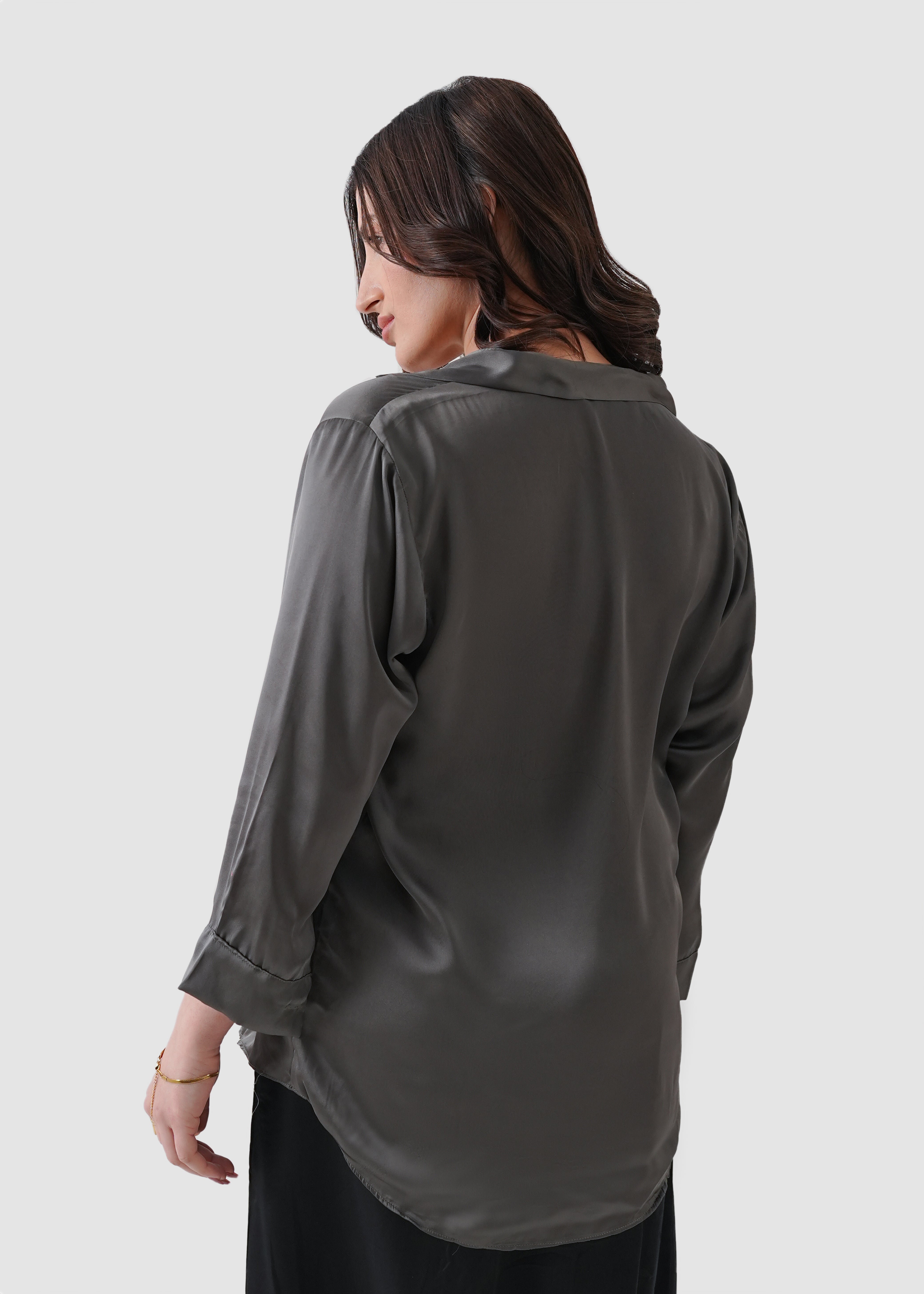 Sagebrush green silk shirt