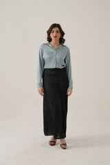 black silk skirt