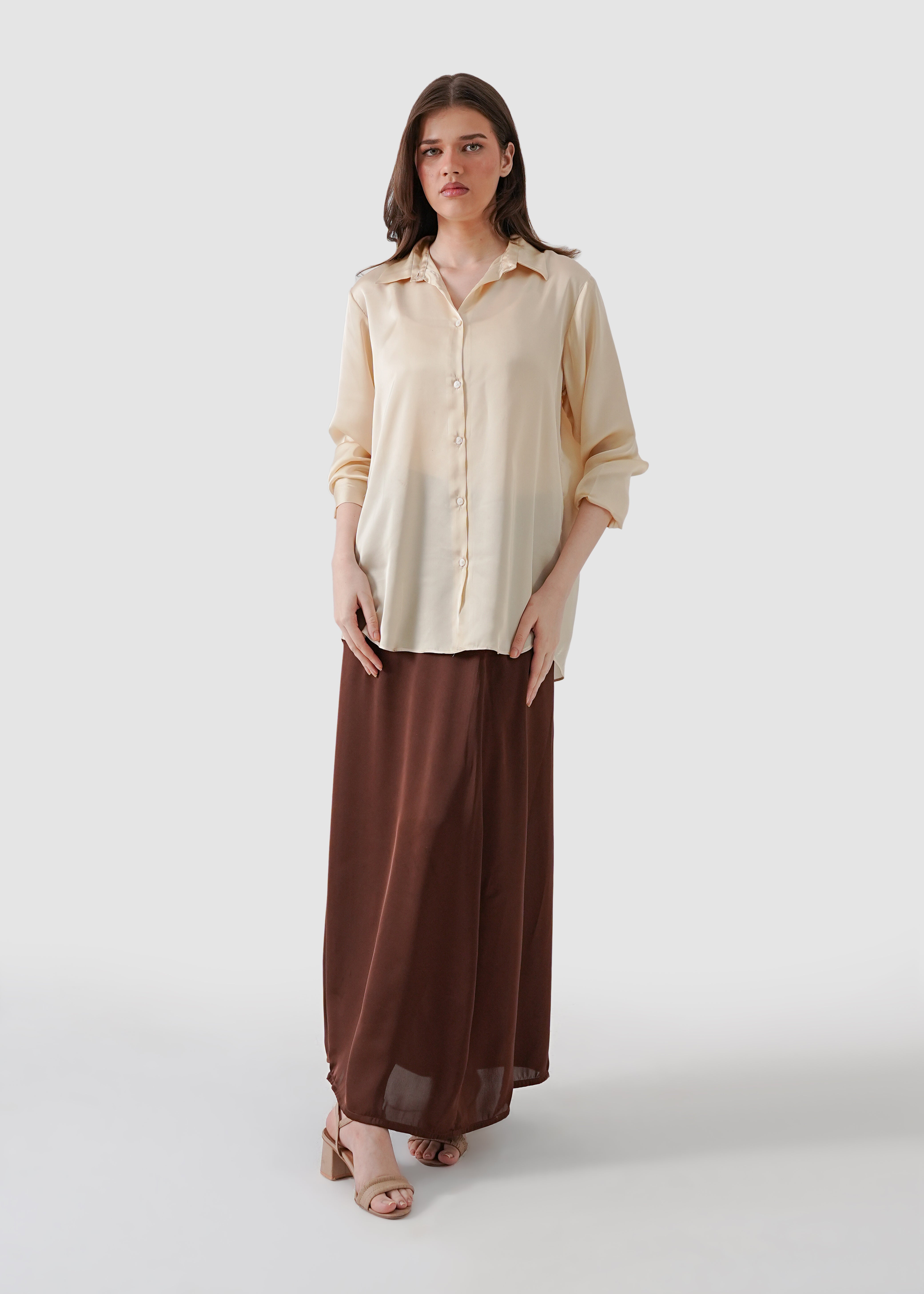 winter white silk shirt