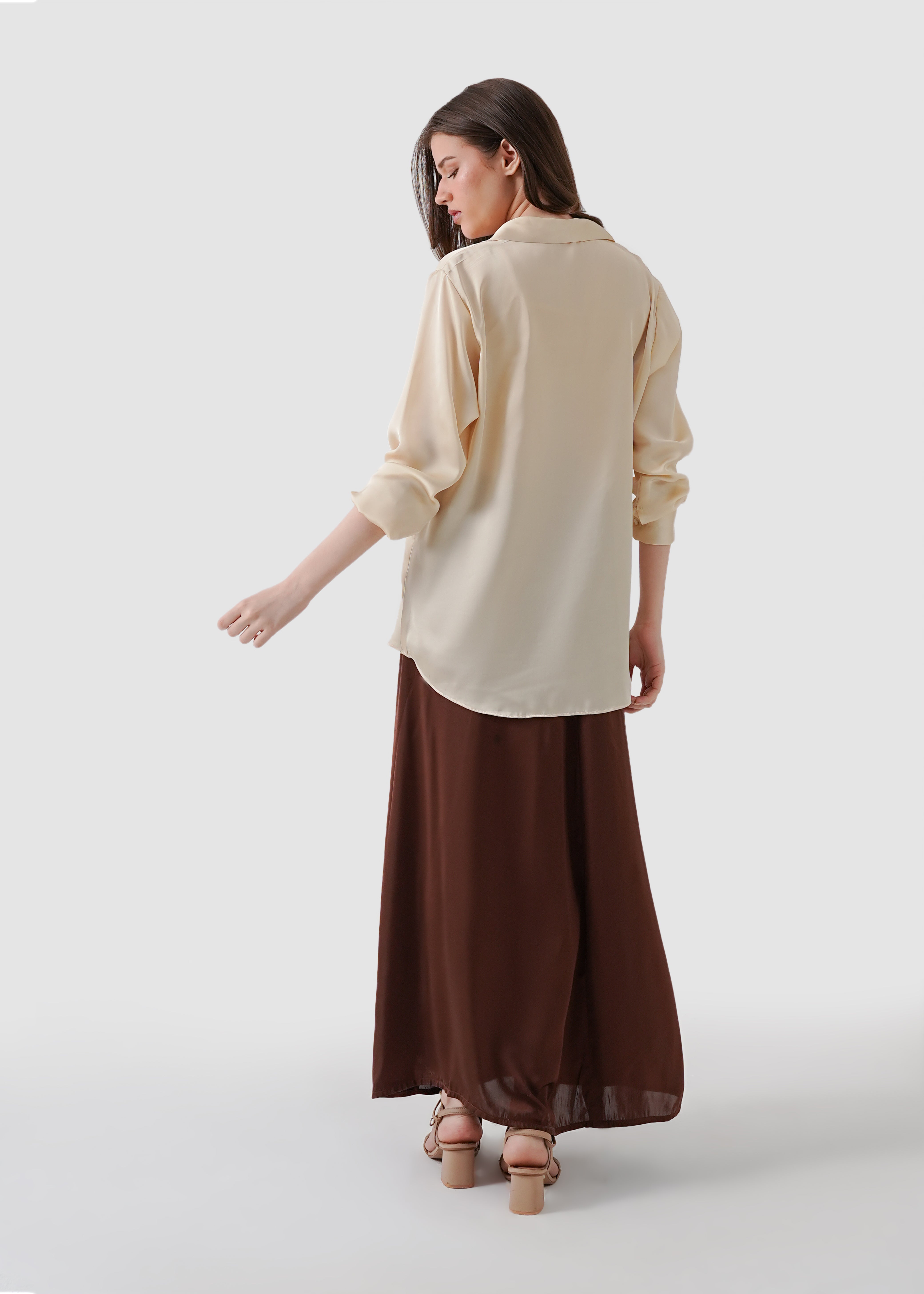 winter white silk shirt