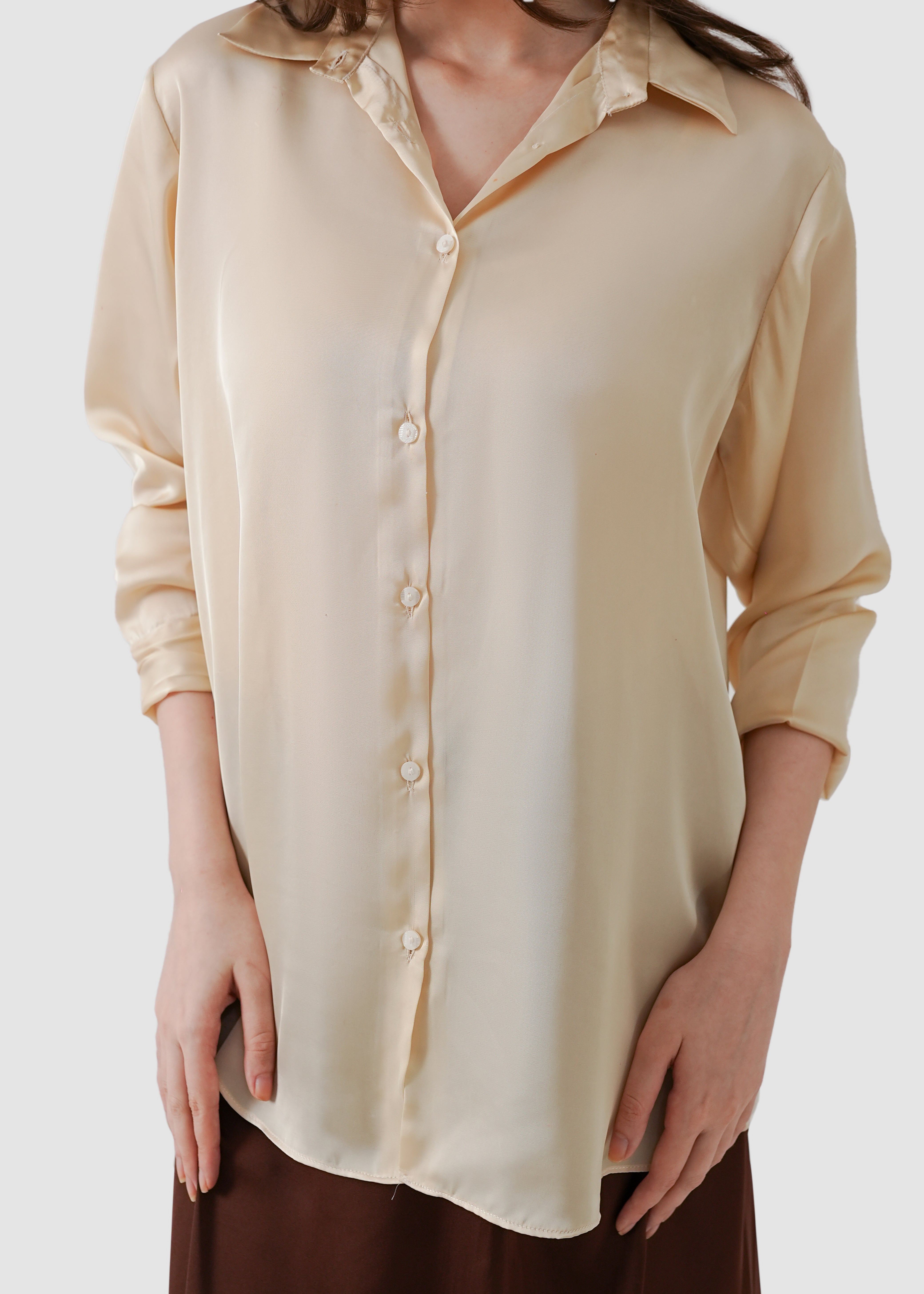 winter white silk shirt