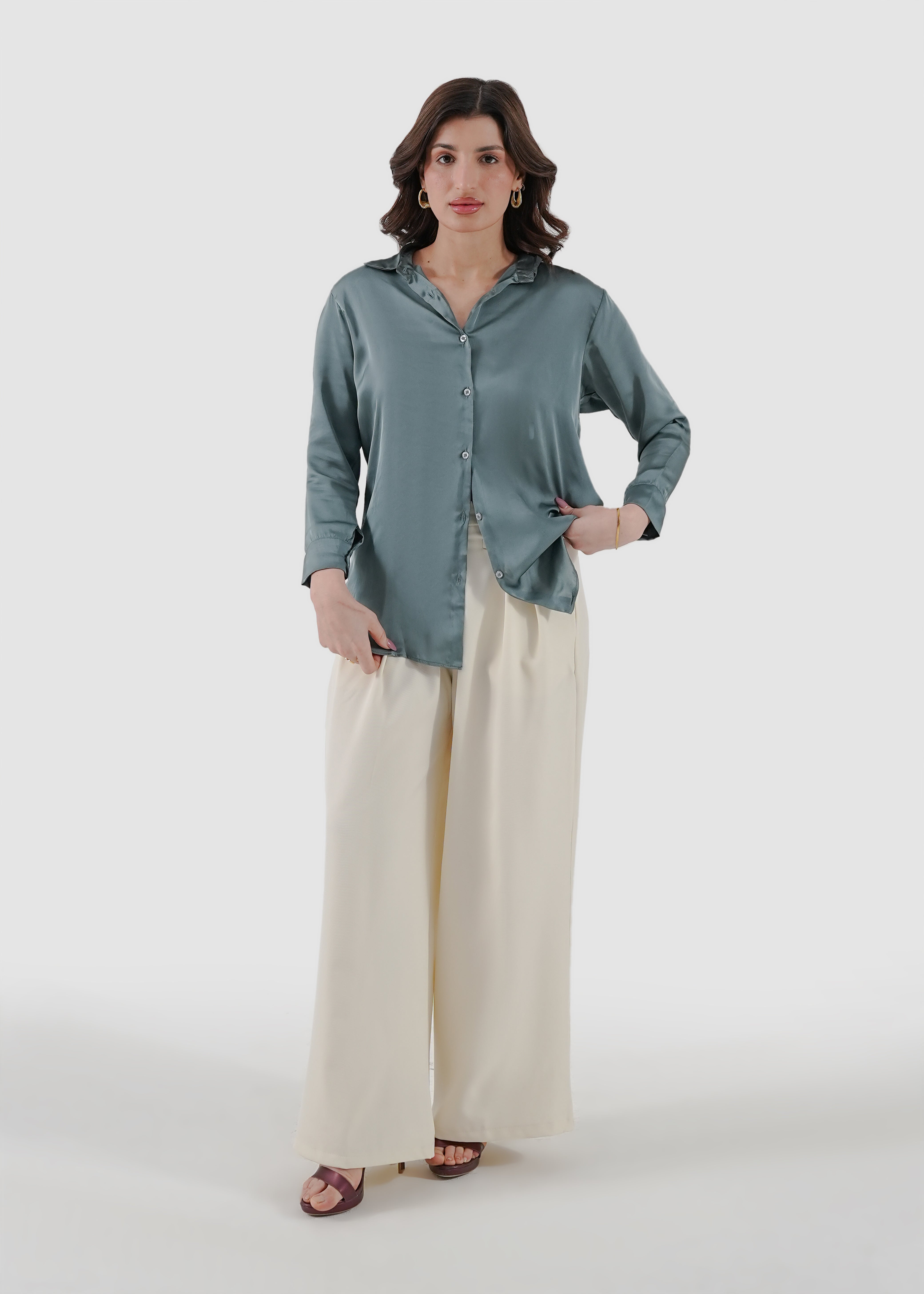 sagebrush green silk shirt