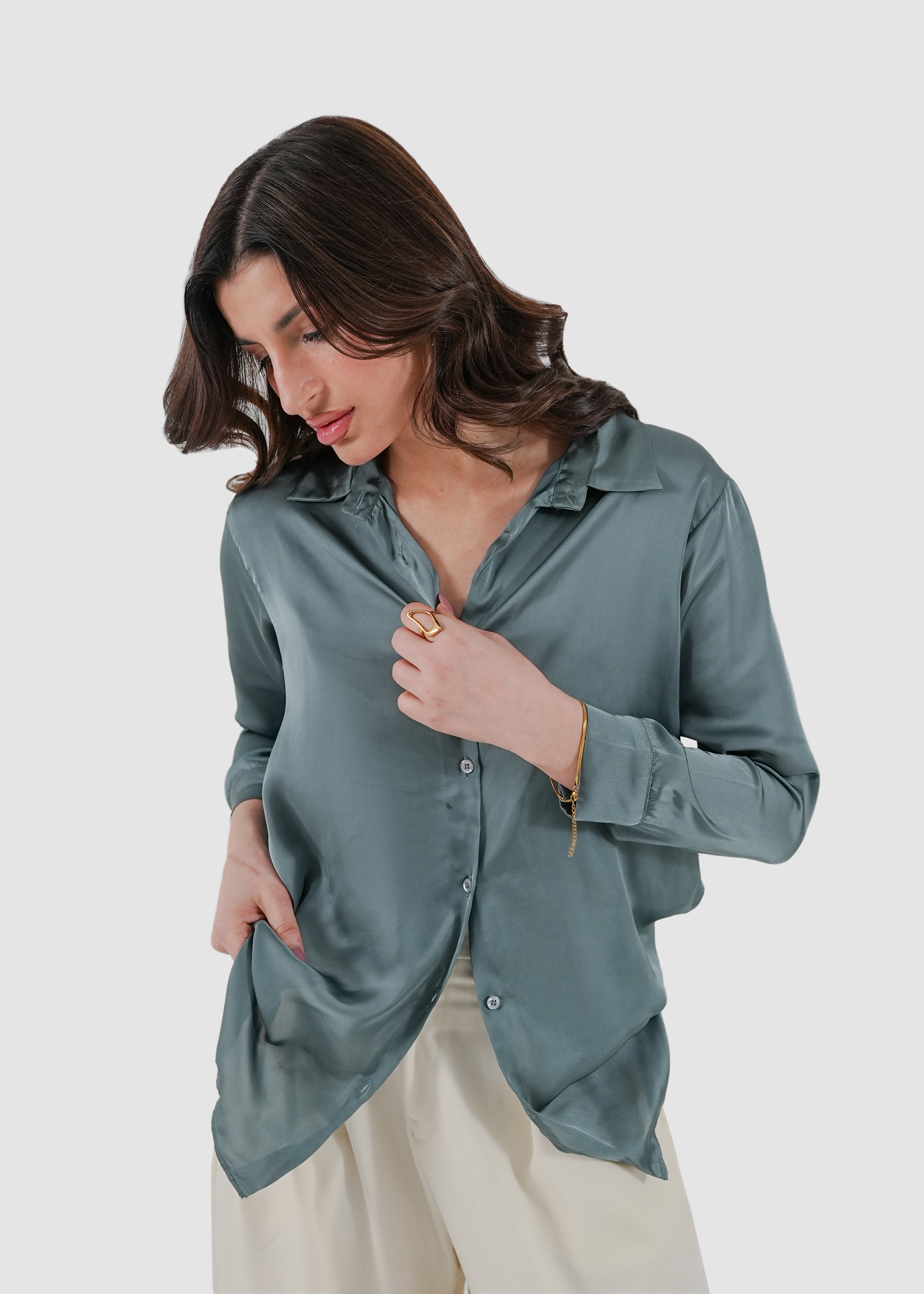 sagebrush green silk shirt