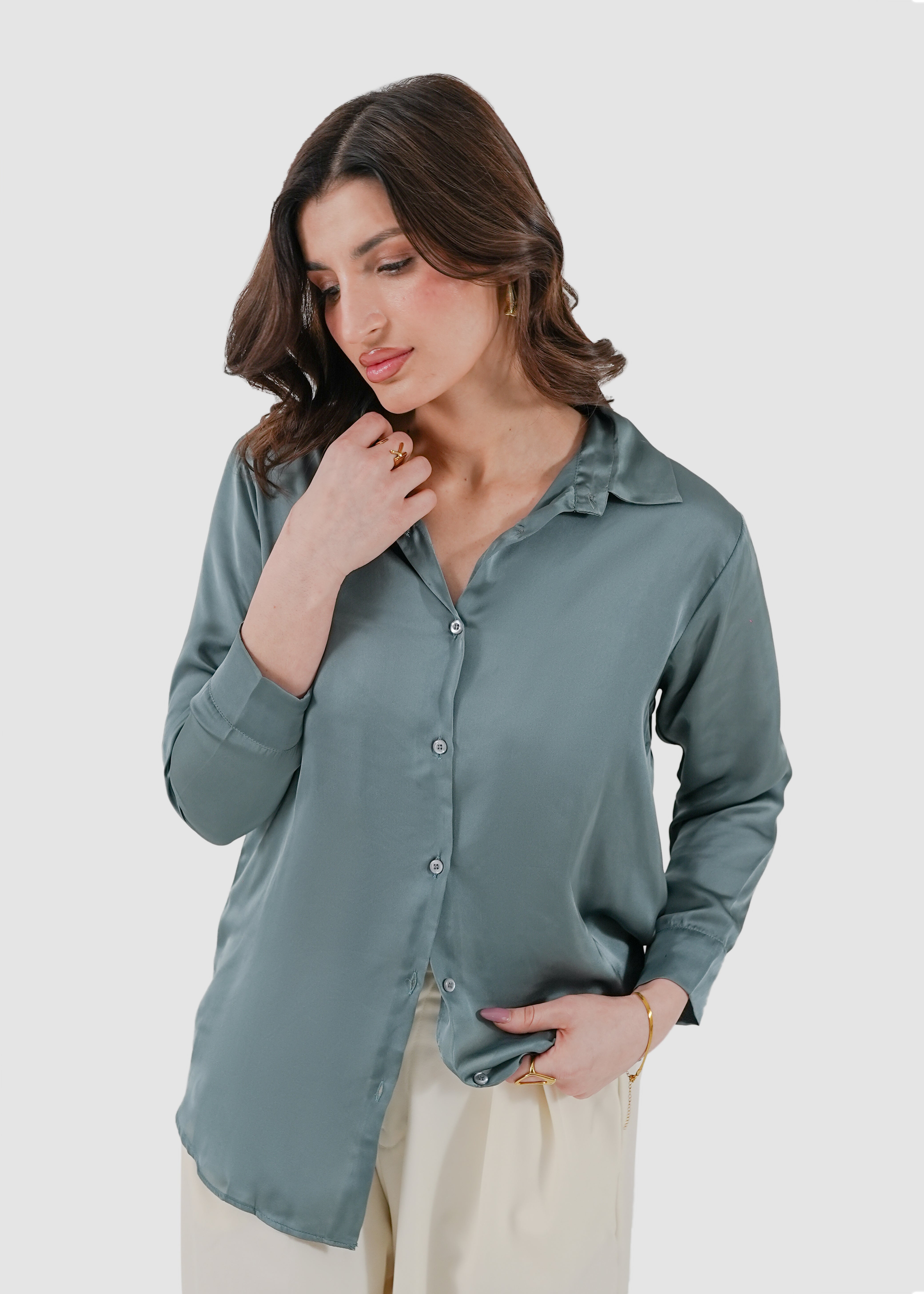 sagebrush green silk shirt