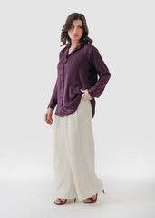 Aubergine gleam silk shirt