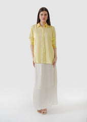 Yellow iris silk shirt