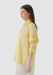 Yellow iris silk shirt