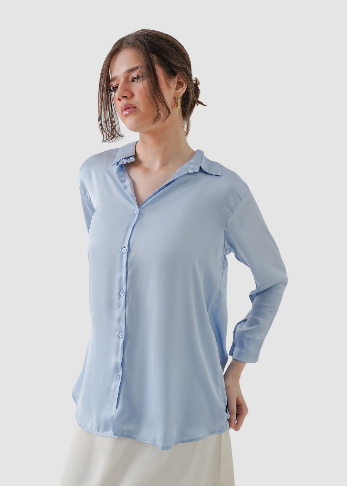 Whispy blue silk shirt