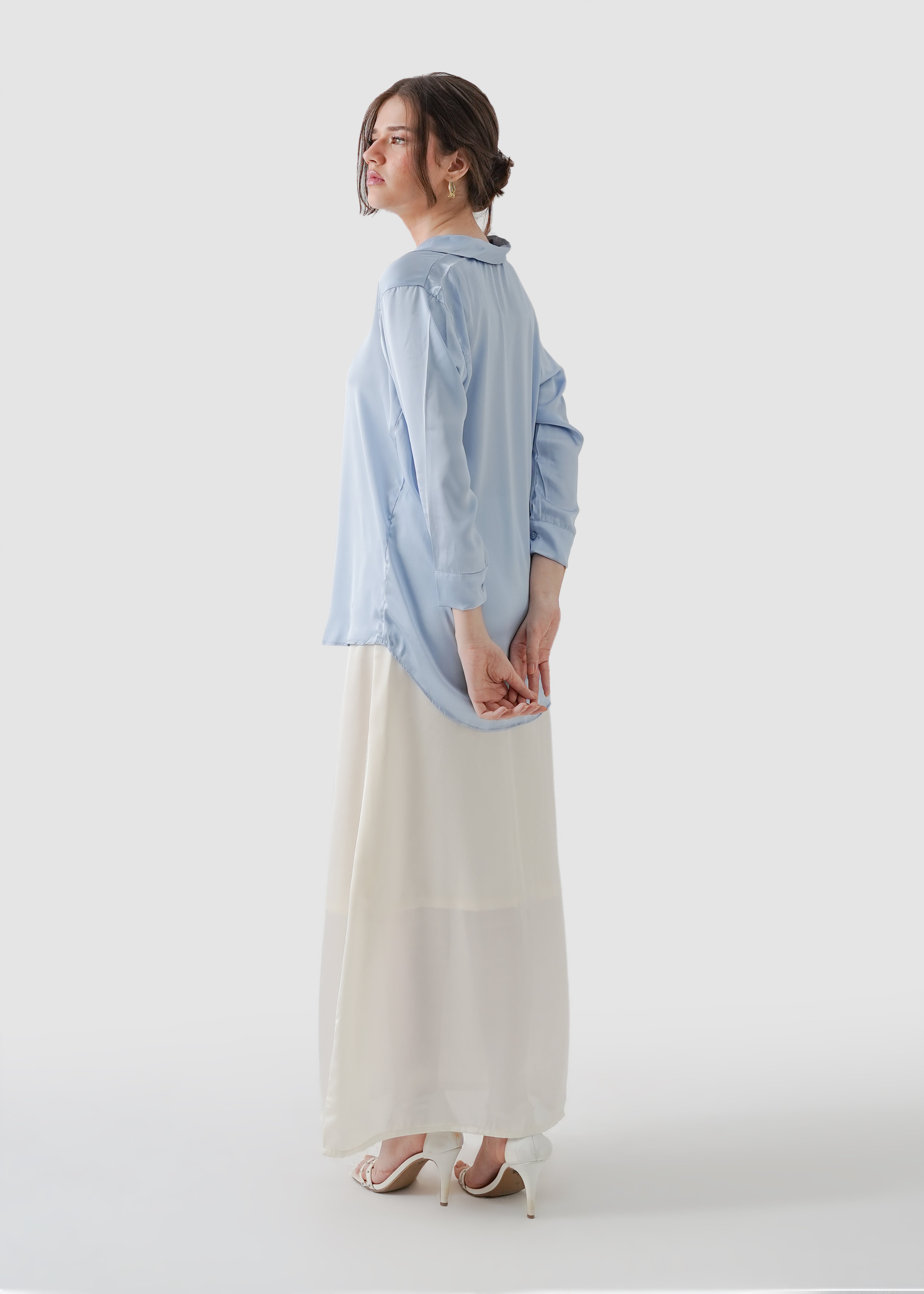 Whispy blue silk shirt